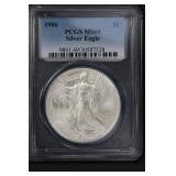 1986 $1 PCGS MS69 Silver Eagle
