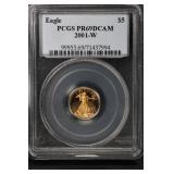 2001 W $5 Gold Eagle PCGS PR69 DCAM 1/10th AGE