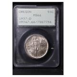 1937 D Oregon 50c PCGS MS66 Classic Comm Rattler