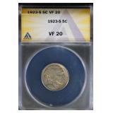 1923 S 5C ANACS VF20 Buffalo Nickel Sharp coin!