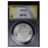 1897 S $1 ANACS MS62 Morgan Dollar