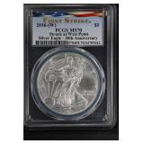 2016 (W) $1 PCGS MS70 30th Ann Silver Eagle