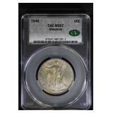 1940 50C CAC Walking Liberty Half MS67 WitterBrick