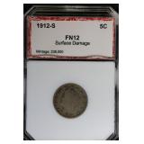 1912 S 5C PCI F12 Liberty Nickel KEY DATE details