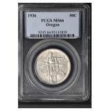 1936 Oregon 50c PCGS MS66 Classic Commemorative