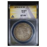 1878 8TF $1 ANACS EF45 Morgan Silver Dollar