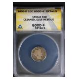 1896 O 10C ANACS G4 Barber Dime Details
