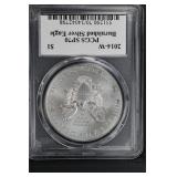 2014 W $1 PCGS SP70 Burnished Silver Eagle