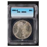 1881 S $1 ICG MS65 Morgan Silver Dollar