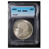 1921 $1 ICG MS65 Morgan Dollar