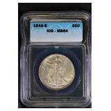 1946 S 50C ICG Walking Liberty Half MS64