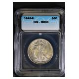 1945 S 50C ICG Walking Liberty Half MS64 BU