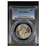 1947 50C PCGS Walking Liberty Half MS64 Ch BU