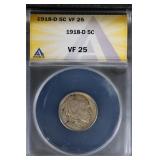 1918 D 5C ANACS VF25 Buffalo Nickel solid coin