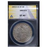 1892 O $1 ANACS EF40 Morgan Silver Dollar