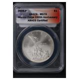 2005 P $1 ANACS MS70 Marine Corps 230th Ann