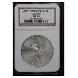 2006 P $1 NGS MS70 Ben Franklin Scientist SILVER