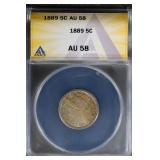 1889 5C ANACS AU58 Liberty Nickel Gorgeous!