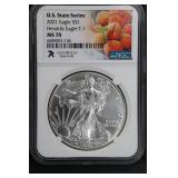 2021 Ty1 $1 NGC MS70 Silver Eagle Georgia Label