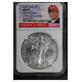 2020 $1 NGC MS70 Silver Eagle TRUMP Label