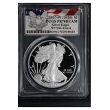 2017 W $1 PCGS PR70 DCAM Silver Eagle WP Hoard