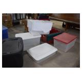 Six Plastic Totes w/Lids