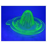 Small Vtg. Uranium Glass Juicer - 5.5'