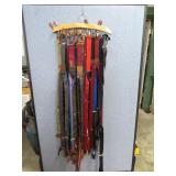 Hanger with 14 Vintage Button-On Suspenders - NOTE