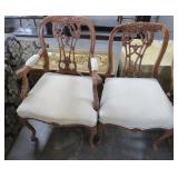 Two Traditional Chippendale Style Chairs - NOTE