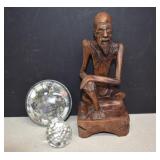 Vtg. Hand Carved Wooden Sculpture,Mineral Specimen