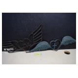 Two Heart w/Wings Metal Art