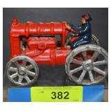 Vintage Cast Iron Red Ford Tractor