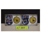 Two Collectible Topps Major League Debt Medallion