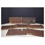 Seven Vintage Rusted Texas License Plates