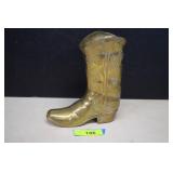 Solid Brass Cowboy Boot Vase