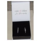 Cate & Chloe 18K White Gold Plate Hoop Earrings w/