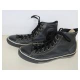 Black Leather Convere Allstars - Size 9.5