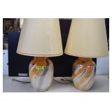 Two MCM Ceramic Lamps w/ Shades