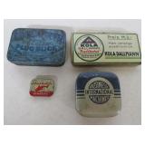 Four Small Advertising Tins - NOTE