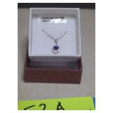 New Sterling Silver Necklace With Amethyst & CZ's