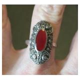 Sterling Carnelian Ring - 8gr - Sz 8