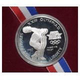 U.S. Silver 1983S Olympic Dollar w/ Boxes & COA