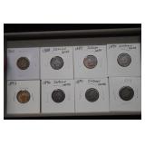 (8) Indian Head Pennies  1863 to 1899 Mix