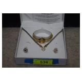 New Quartz Watch, Necklace & Earring Set in Box