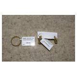 14K Gold Plated Earrings & Ring Set w/Hand Painted