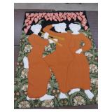 Unique Handsewn Art Nouveau Tapestry - 56x42'