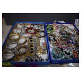 Two Trays Of Costume Jewelry -Trays Not Included-