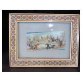 Vintage Persian Miniature Painting on Camel Bone