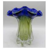 Signed Heinz Pichotto Ruffle-Top Vase