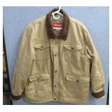 Wrangler Tan Denim Sherpa-Lined Jacket - Large